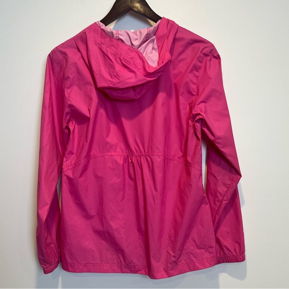 Columbia Girls Pink Hooded Hood Rain Coat Jacket - Size Large Hot Pink - Picture 5 of 5
